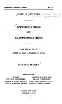 Appropriations and Reappropriations Made ... Budget