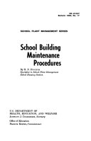 School Plant Management Series, School Building Maintenance Procedures