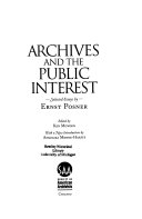 Archives and the Public Interest Book