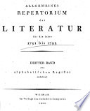 Allgemeines Repertorium der Literatur