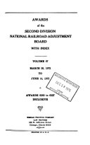 Awards of the Second Division  National Railroad Adjustment Board  with an Appendix    