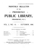 Monthly Bulletin for the Providence Public Library ...