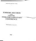 Summary Records of the ... Inter-parliamentary Conference