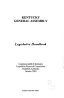 Legislative Handbook for the Kentucky General Assembly