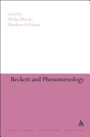 Pdf Beckett and Phenomenology Telecharger