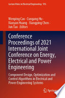 Conference Proceedings of 2021 International Joint Conference on Energy  Electrical and Power Engineering