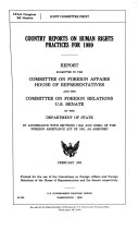 Country Reports on Human Rights Practices for 1989