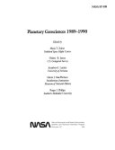 Planetary Geosciences  1989 1990