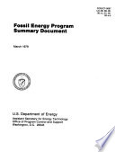 Fossil Energy Program Summary Document Book