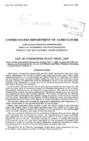 List of Intercepted Plant Pests