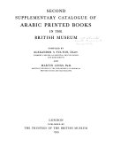Catalogue of Arabic Books in the British Museum: Indexes: I. General index of titles II. Select subject-index. 1935