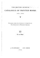 The British Museum Catalogue of Printed Books  1881 1900