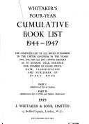 Whitaker's Five-year Cumulative Book-list, 1939-1943