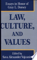 Law  Culture  and Values Book