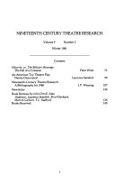 Nineteenth Century Theatre Research