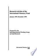 Research Activities Of The Imf January 1991 December 1999