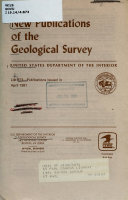 New Publications of the Geological Survey