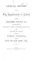 Annual Report of the City Superintendent of Schools for the Year Ending    