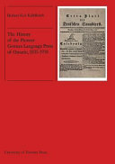 The History of the Pioneer German Language Press of Ontario  1835 1918