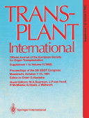 Transplant International Official Journal of the European Society for Organ Transplantation