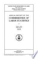 Annual Report Of The Commissioner Of Labor Statistics