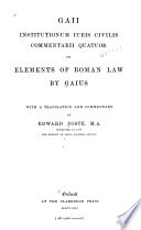 Elements of Roman Law Book