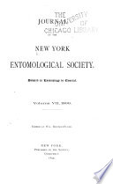Journal of the New York Entomological Society Book PDF