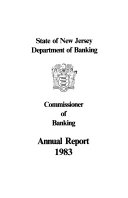 Annual Report - New Jersey, Division of Banking