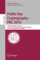 Public Key Cryptography - PKC 2010 [Pdf/ePub] eBook