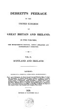 DEBRETT'S PEERAGE OF THE UNITED KINGDOM OF GREAT BRITAIN AND IRELAND