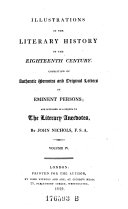 Illustrations Of The Literary History Of The Eighteenth Century