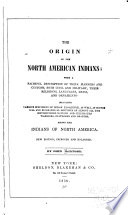 The Origin of the North American Indians Book