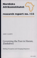 Governing the Poor in Harare, Zimbabwe