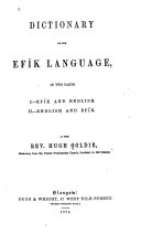 Dictionary of the Efïk language,