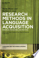 Research Methods in Language Acquisition