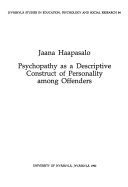 Psychopathy as a Descriptive Construct of Personality Among Offenders Book
