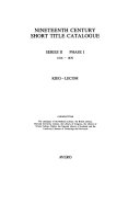 Nineteenth Century Short Title Catalogue. Series II, Phase I, 1816-1870