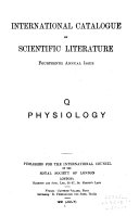 International Catalogue of Scientific Literature Book