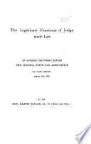 Legitimate Functions of Judge-made Law
