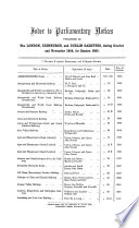 Index to parliamentary notices published in the London, Edinburgh, and Dublin gazettes ... for ... 1864-88