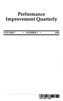 Performance Improvement Quarterly Volume 7 Number 2 1994