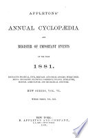 Appleton's Annual Cyclopædia and Register of Important Events of the Year ...