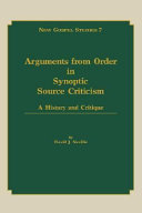 Arguments from Order in Synoptic Source Criticism
