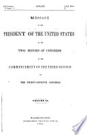 Abridgment     Containing the Annual Message of the President of the United States to the Two Houses of Congress     with Reports of Departments and Selections from Accompanying Papers Book