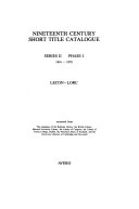 Nineteenth Century Short Title Catalogue  Series II  Phase I  1816 1870