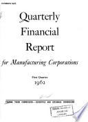 Quarterly Financial Report for Manufacturing Corporations