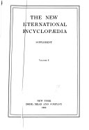 New International Encyclopedia. Supplement