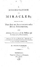 A Dissertation on Miracles. ... A new edition, etc