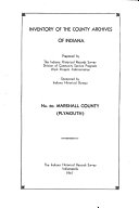 Inventory of the County Archives of Indiana