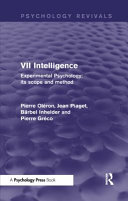 Experimental Psychology Its Scope and Method  Volume VII Book